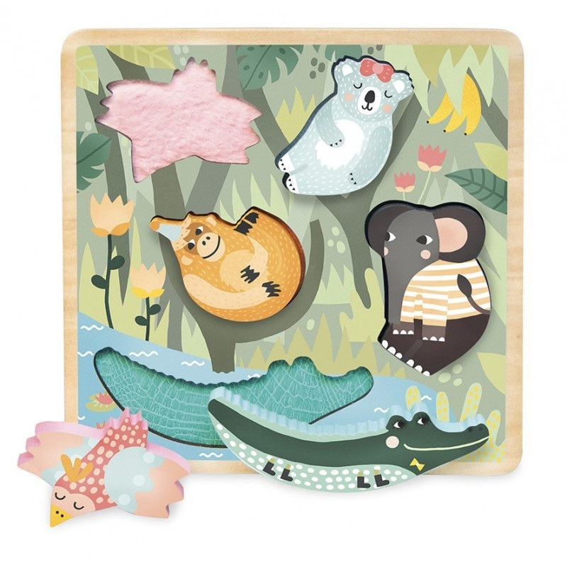 Vilac Carlslund-Jungle Touch and Feel Puzzle