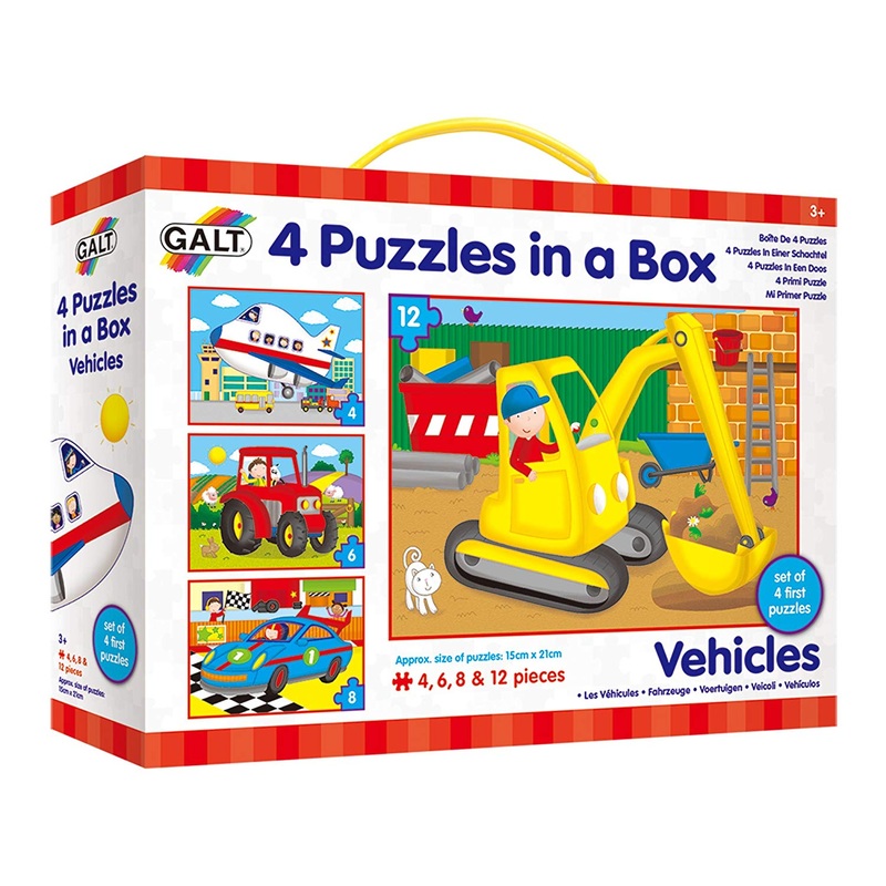 Galt 4 Puzzles in a Box – Vehicles
