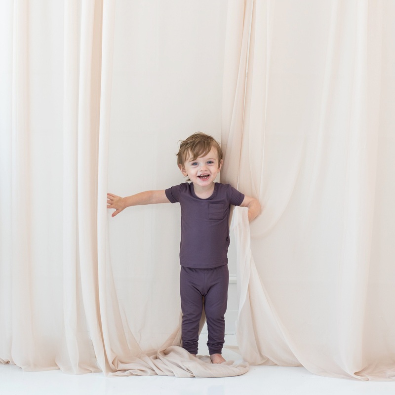 Short Sleeve with Pants Pajamas in Currant
