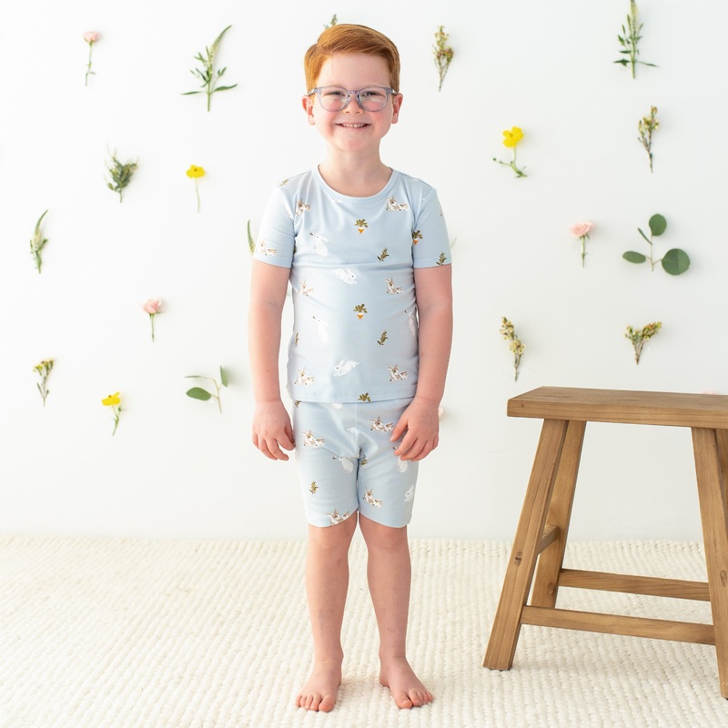 Short Sleeve Pajamas in Ice Rabbit