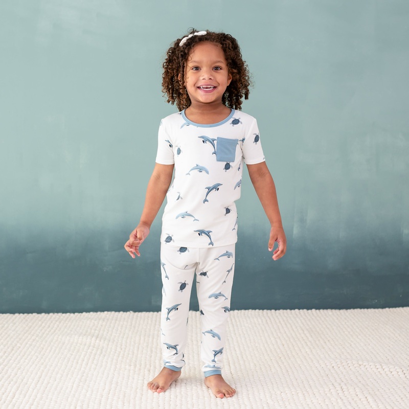 Short Sleeve with Pants Pajamas in Dolphin