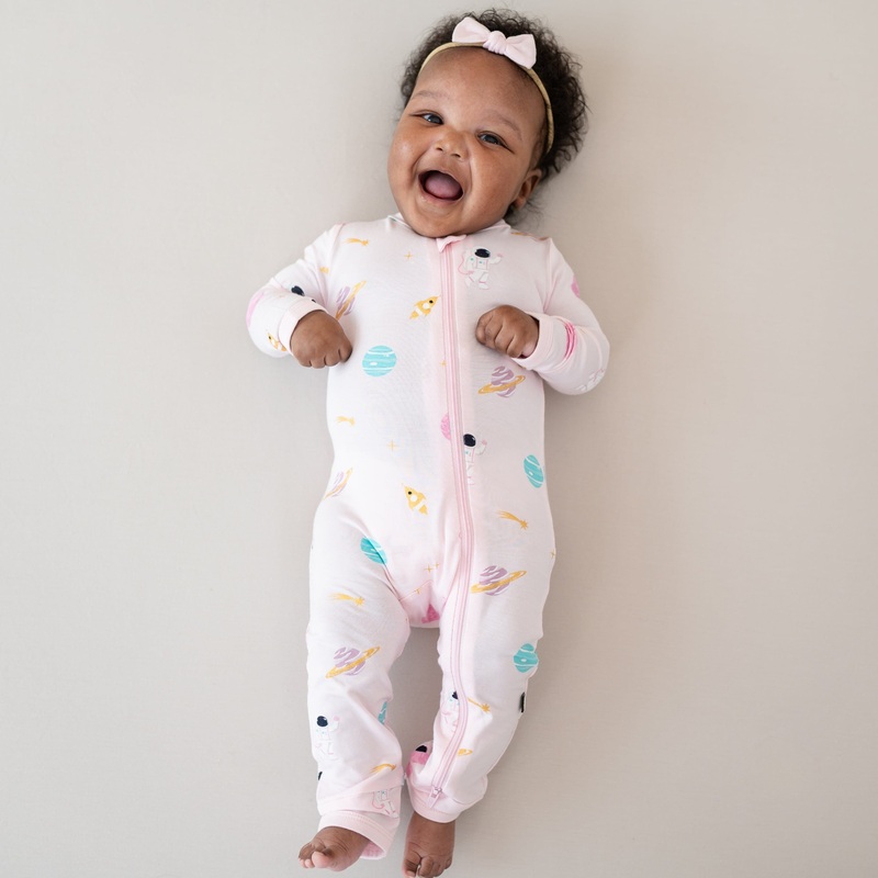 Zippered Romper in Sakura Space
