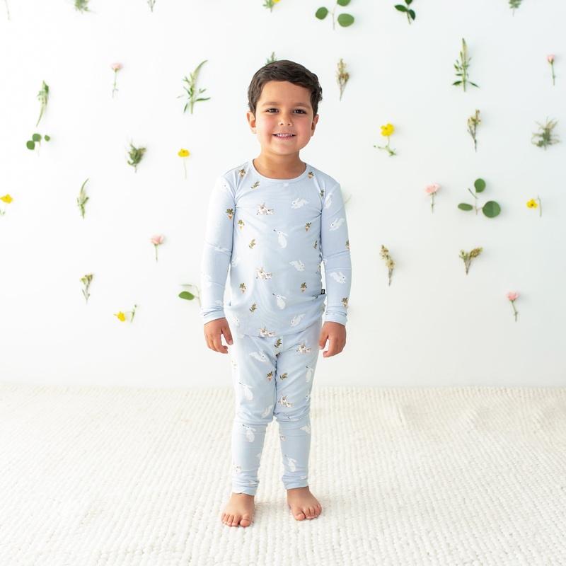 Long Sleeve Pajamas in Ice Rabbit