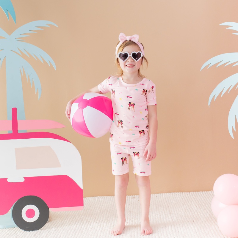Short Sleeve Pajamas in Barbie Beach