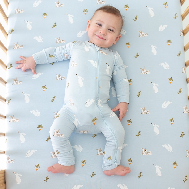 Zippered Romper in Ice Rabbit