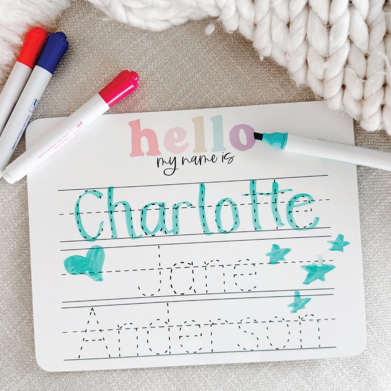 Kids Personalized Whiteboard | Hello My Name Is – Pink