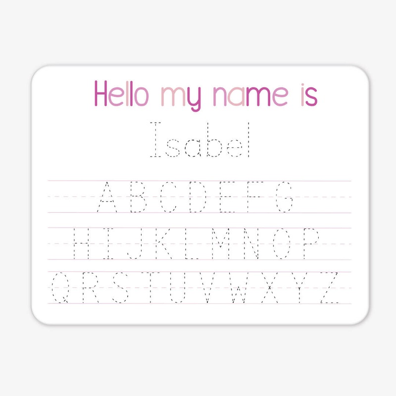 Kids Personalized Whiteboard | Pink Alphabet