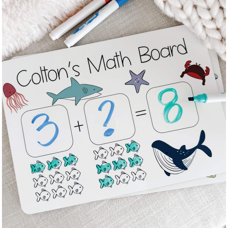 Kids Personalized Whiteboard | Under The Sea Math