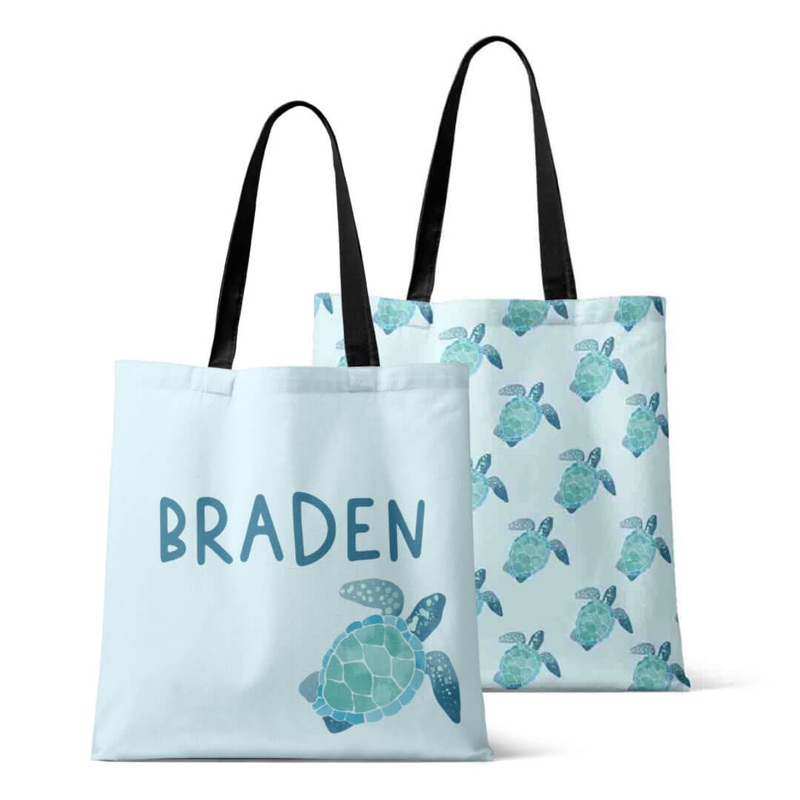Personalized Tote Bags | Tropical Turtles