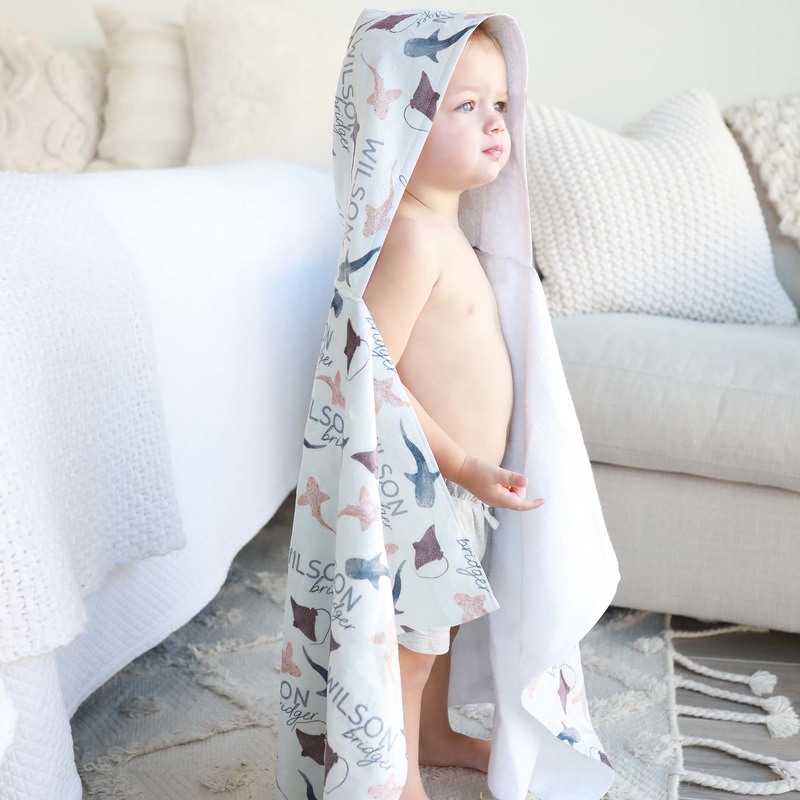 Personalized Hooded Towel | Fin Friends