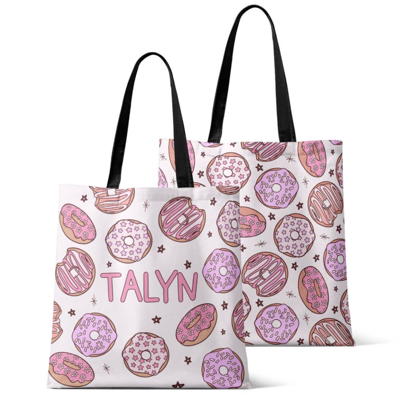 Personalized Tote Bags | Donut Shop Pink