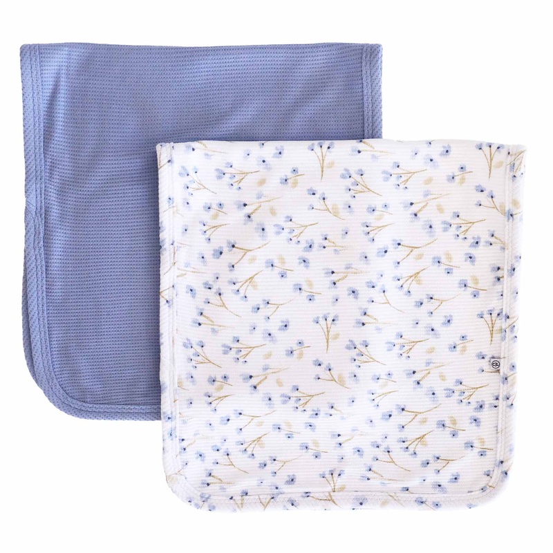 Blake’s Blooms Waffle Bamboo 2pc Burp Cloth Set