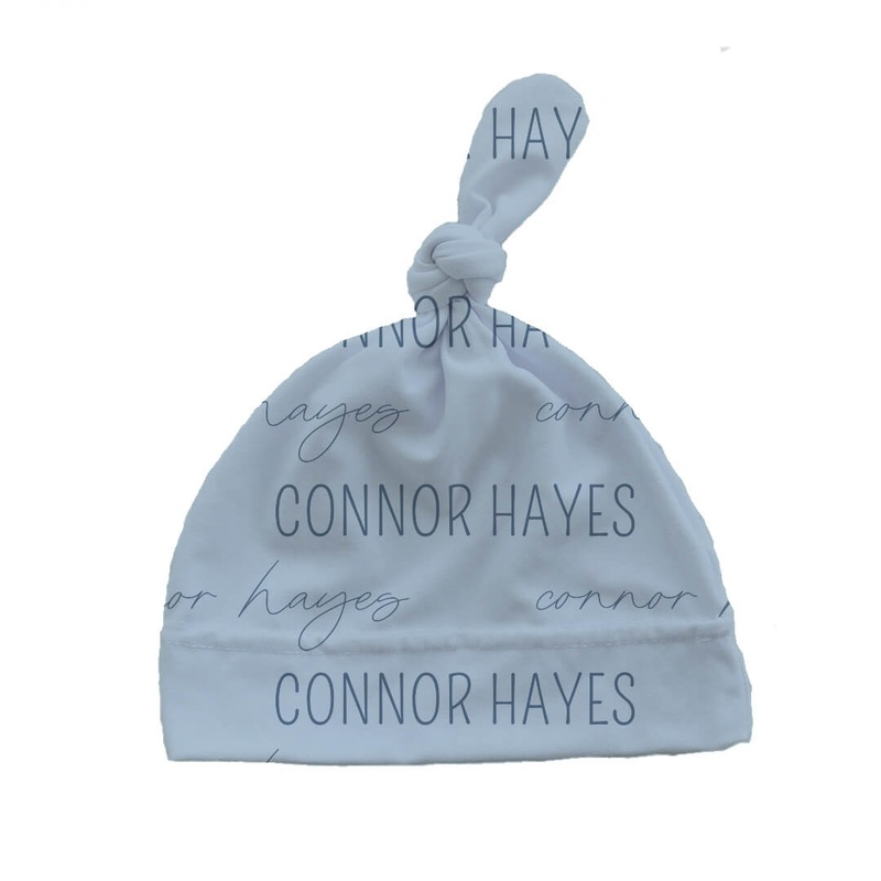 Light Dusty Blue Personalized Knotted Hat