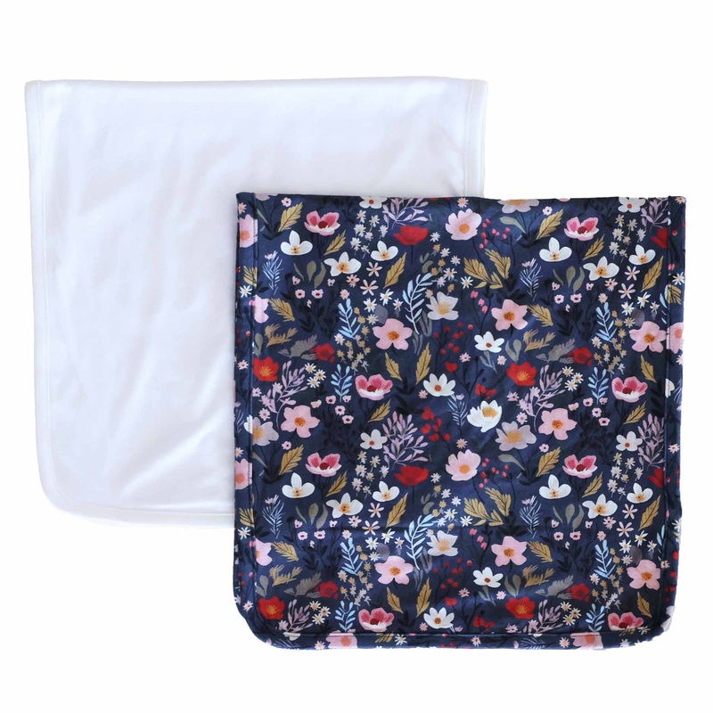 Midnight Meadow 2pc Burp Cloth Set