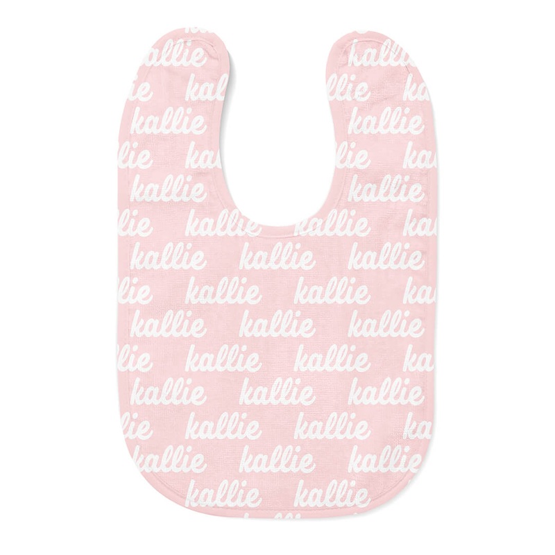Personalized Baby Name Bib | Baby Pink