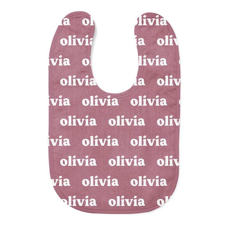 Personalized Baby Name Bib | Eggplant