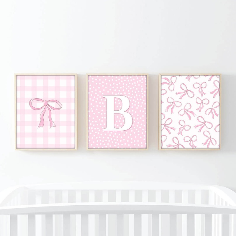 Blushing Bows Bundled Digital Nursery Art