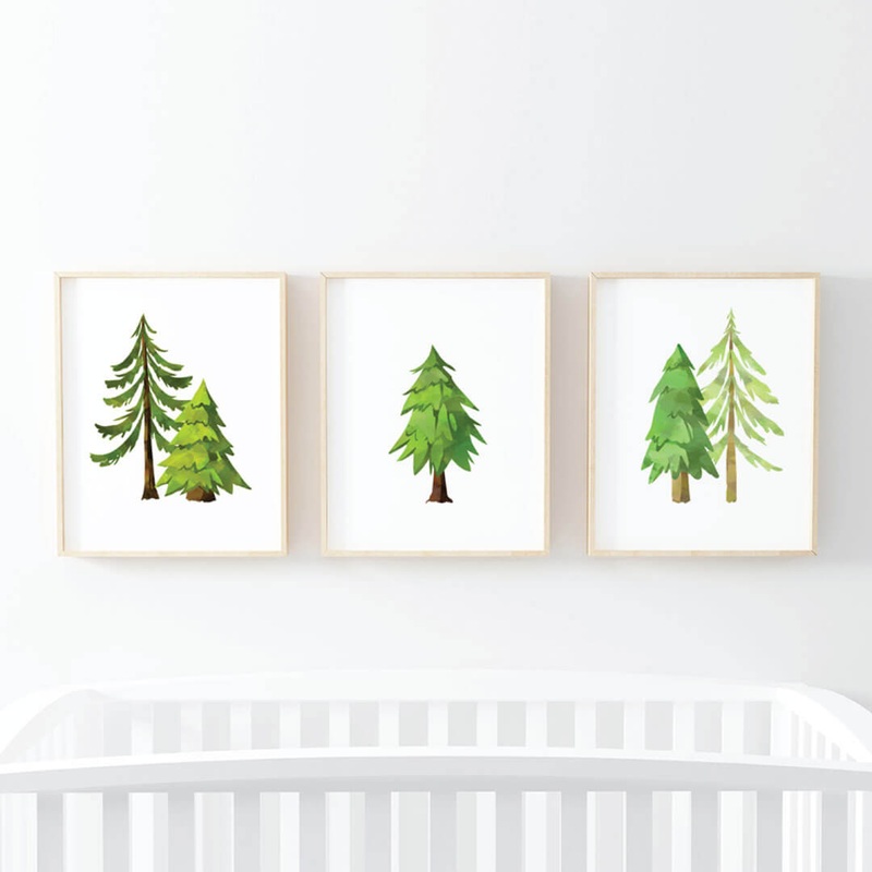 Forest Trees Digital Nursery Art Group