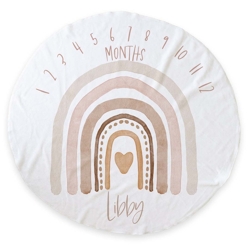 Personalized Round Milestone Blanket | Sweet Rainbow