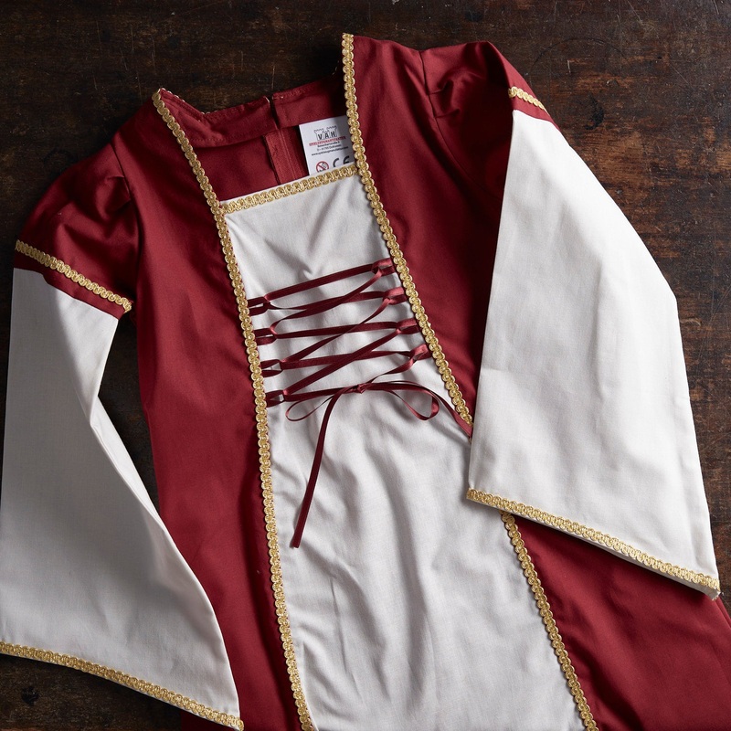 Cotton Medieval Dress – Red