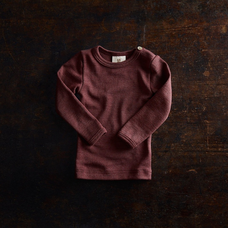Lark Baby Top – Merino Wool & Silk – Fig