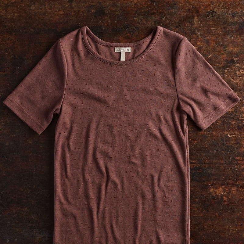 Smew Womens Top – Cotton Pointelle – Damson