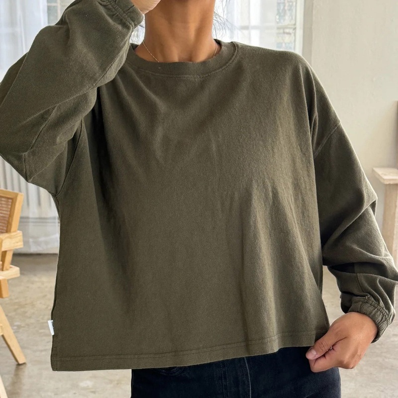 Women’s Cotton Naturelle Tee – Olive Green