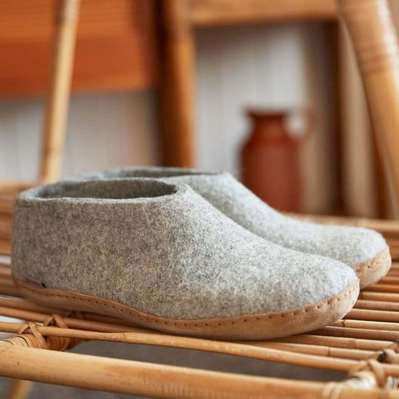 Adults Felted Wool Slipper Shoe – Grey