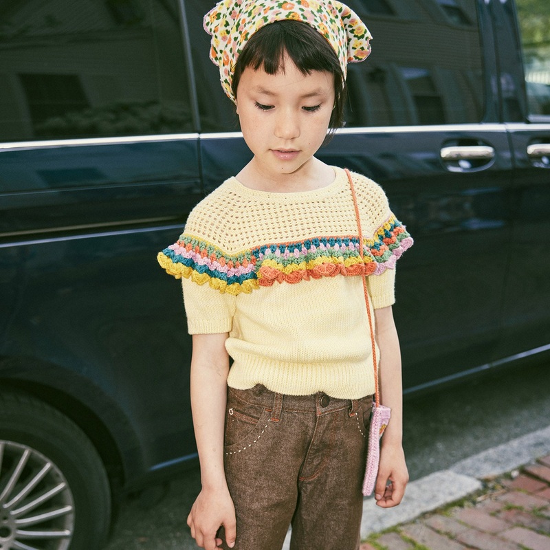 Crochet Pima Cotton Joya Top – Vintage Yellow