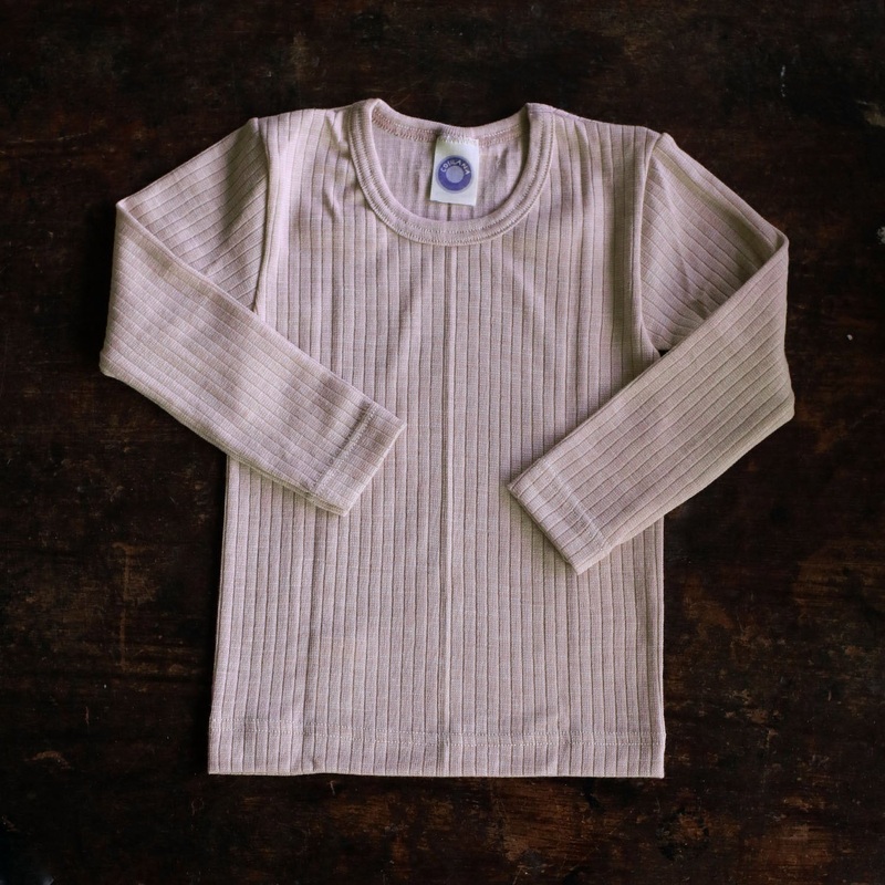 Merino Wool/Cotton/Silk LS Top – Pale Pink