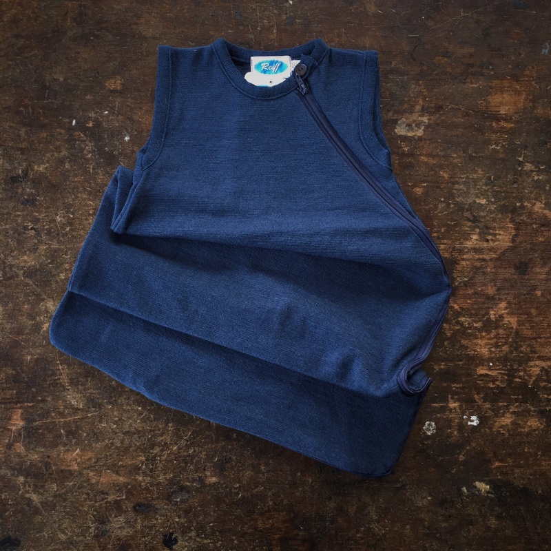 Merino Wool/Silk Sleeveless Terry Sleeping Bag – Navy