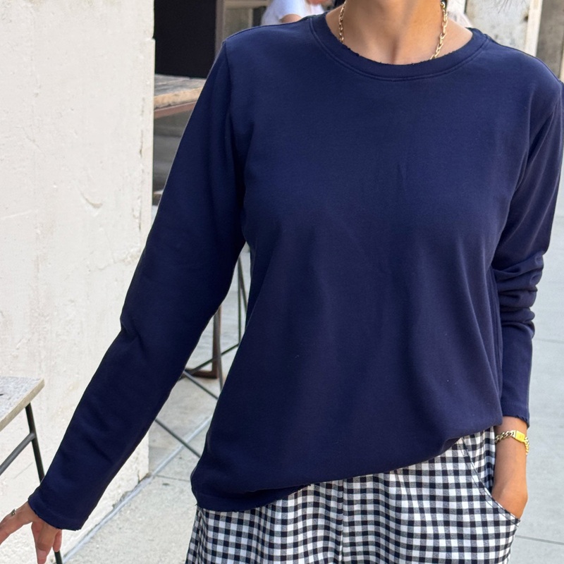 Women’s Cotton Everyday Long Sleeve Tee – Navy
