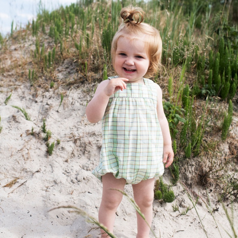 Baby Cotton Romper – Aloe Checks