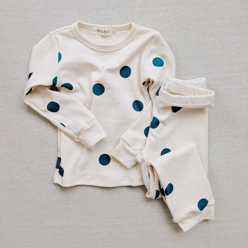 Cotton Spotted Pyjamas – Teal