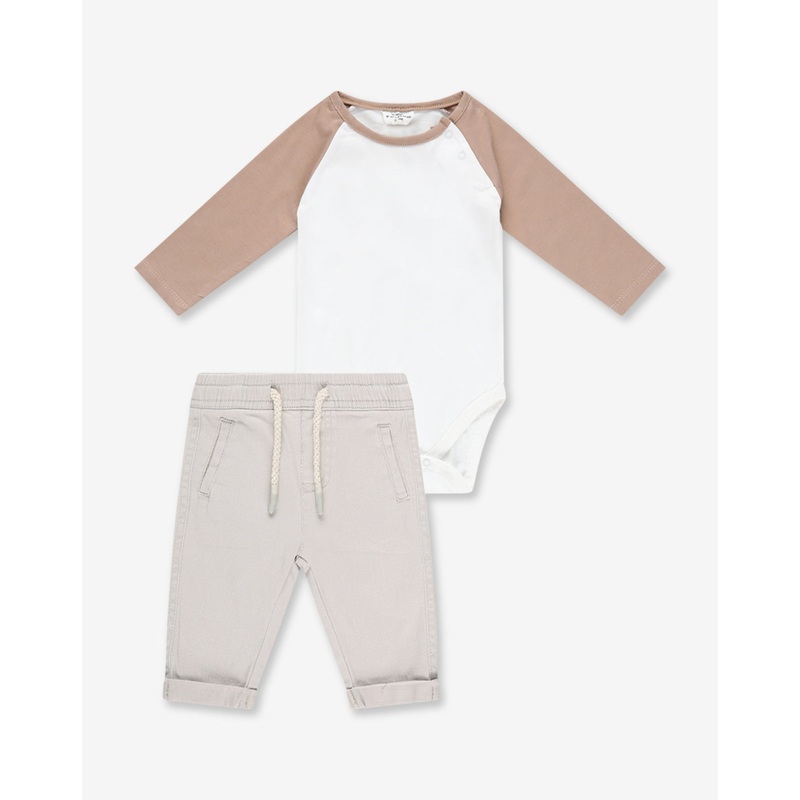 Boys Bodysuit & Washed Woven Short Pants Set WB WLGB65385846022