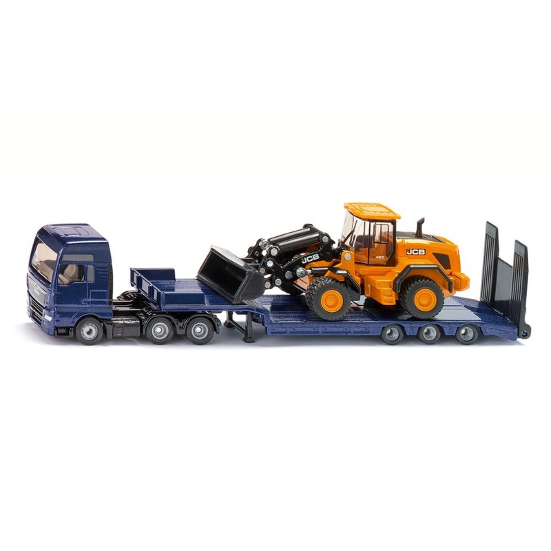 SIKU MAN truck with Low Loader and JCB Wheel Loader 1:87