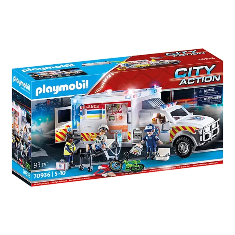 Playmobil 70936 Rescue Vehicles-Ambulance w/Lights&Sound
