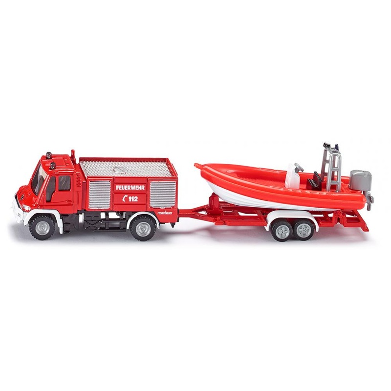 SIKU 1636 Unimog Fire-Engine with Boat 1:87