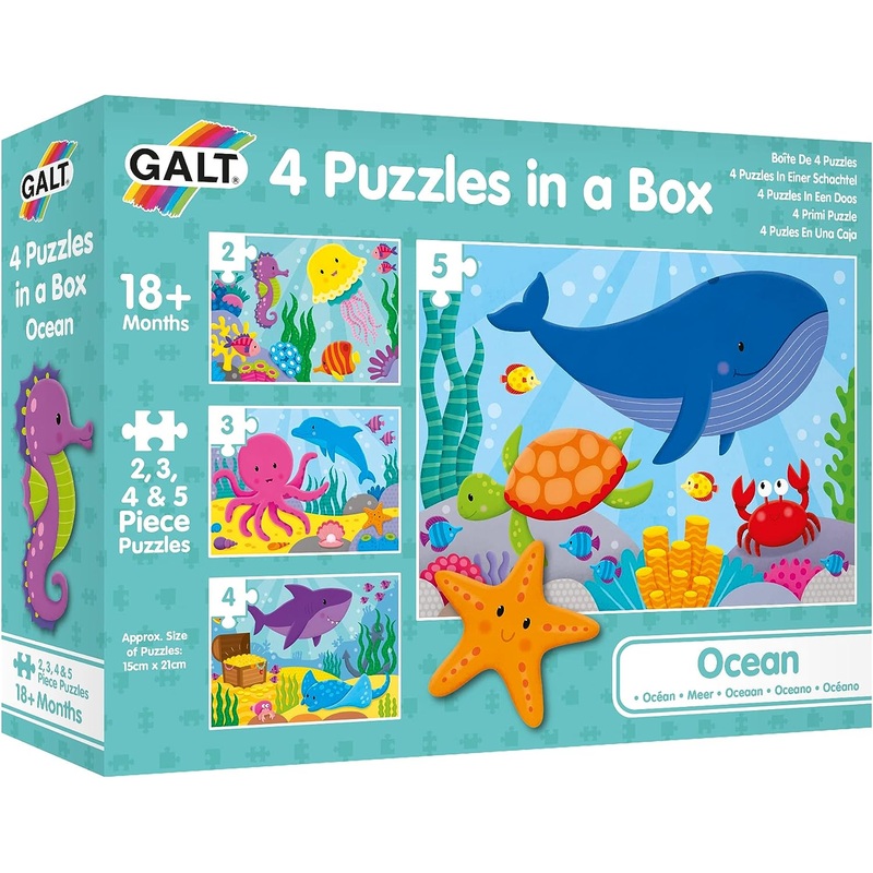 Galt 1005452 4 Puzzles in a Box Ocean