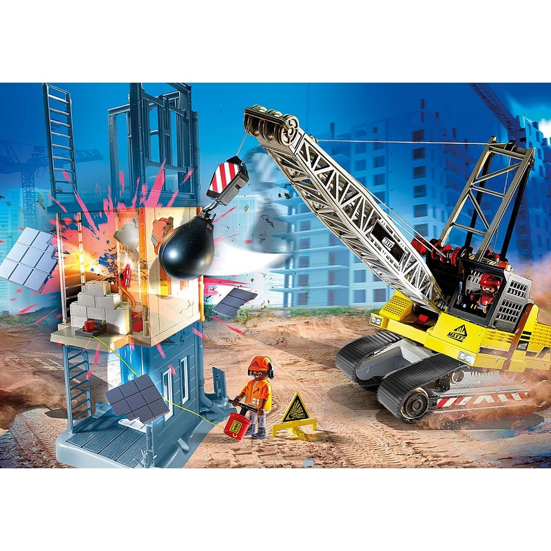 PLAYMOBIL Construction-Cable Excavator with Building Section