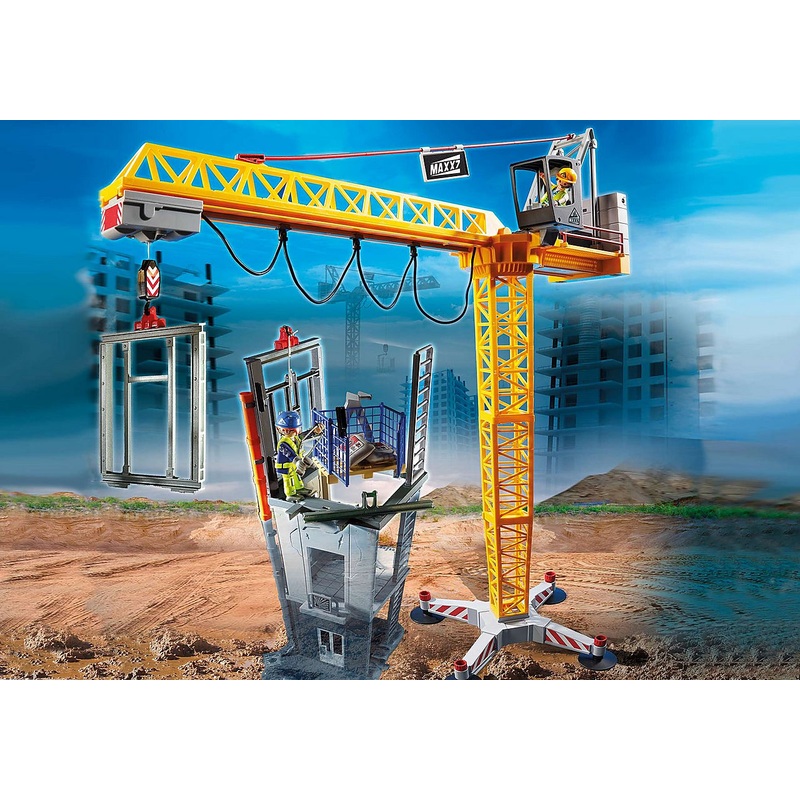 PLAYMOBIL Construction-RC Crane with Building Section