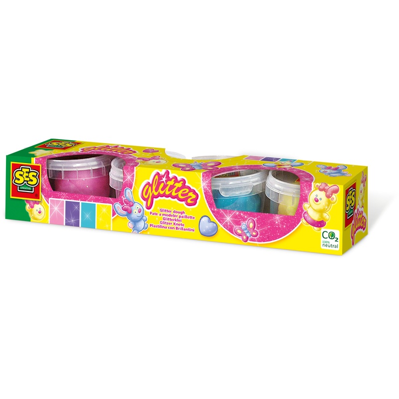 SES Creative Play Dough Glitter 4x90g