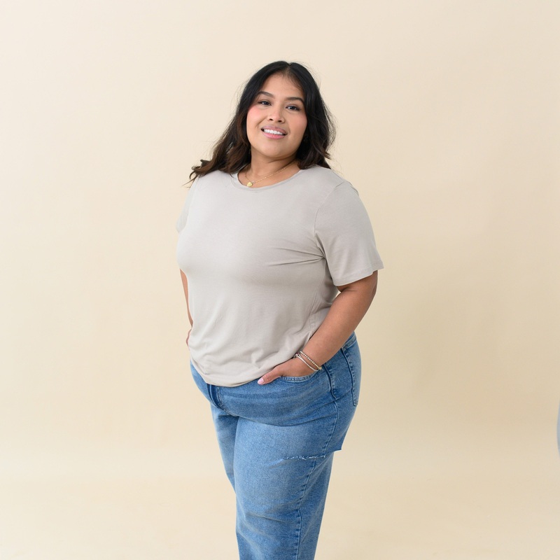 Women’s Crew Neck Tee in Almond