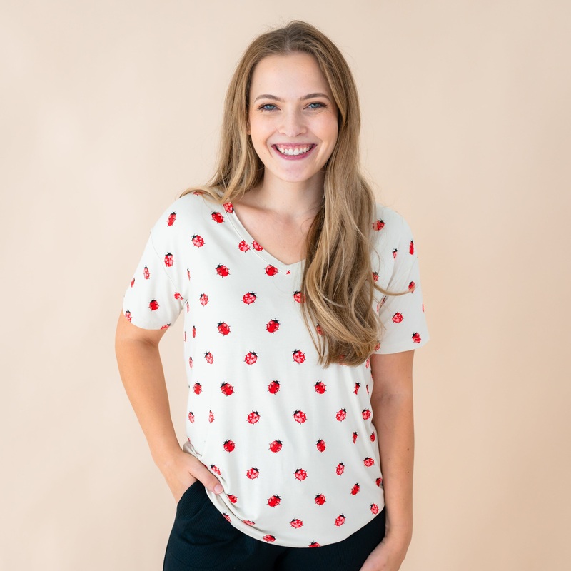Women’s Relaxed Fit V-Neck in Love Bug