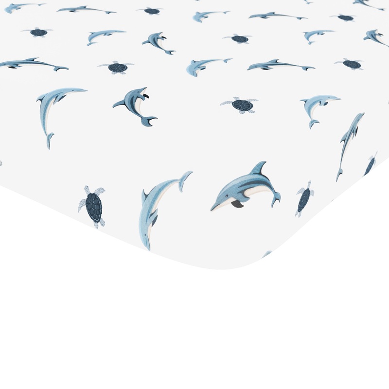Mini Crib Sheet in Dolphin