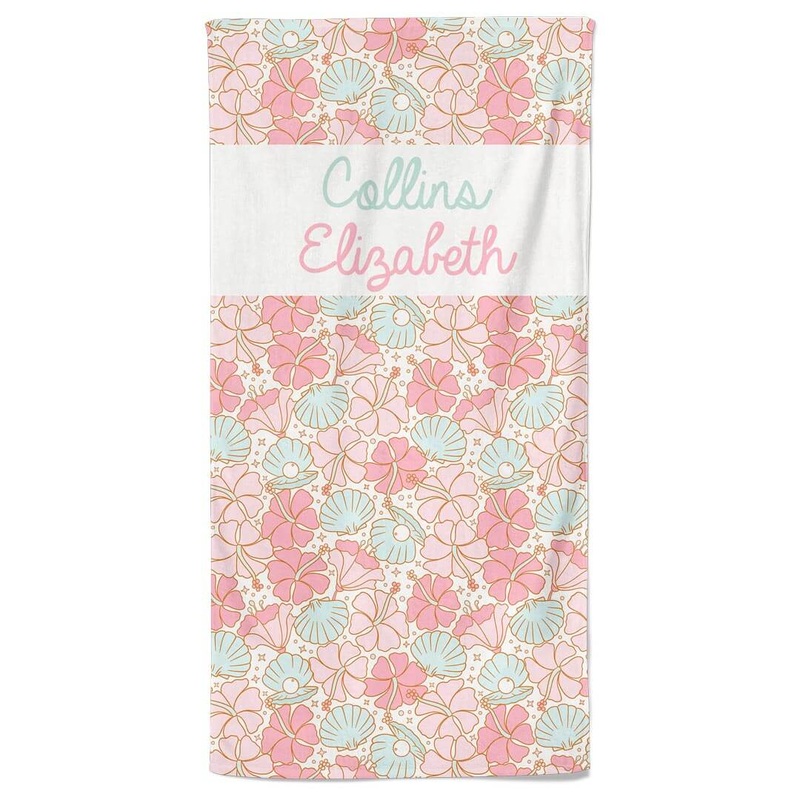 Ocean Pearl Personalized Kids Beach Towel