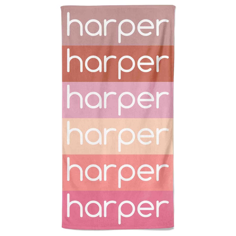 Raspberry Ombre Personalized Kids Beach Towel