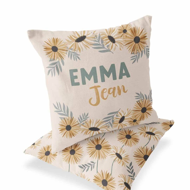 Sunday’s Daisy Personalized Pillow