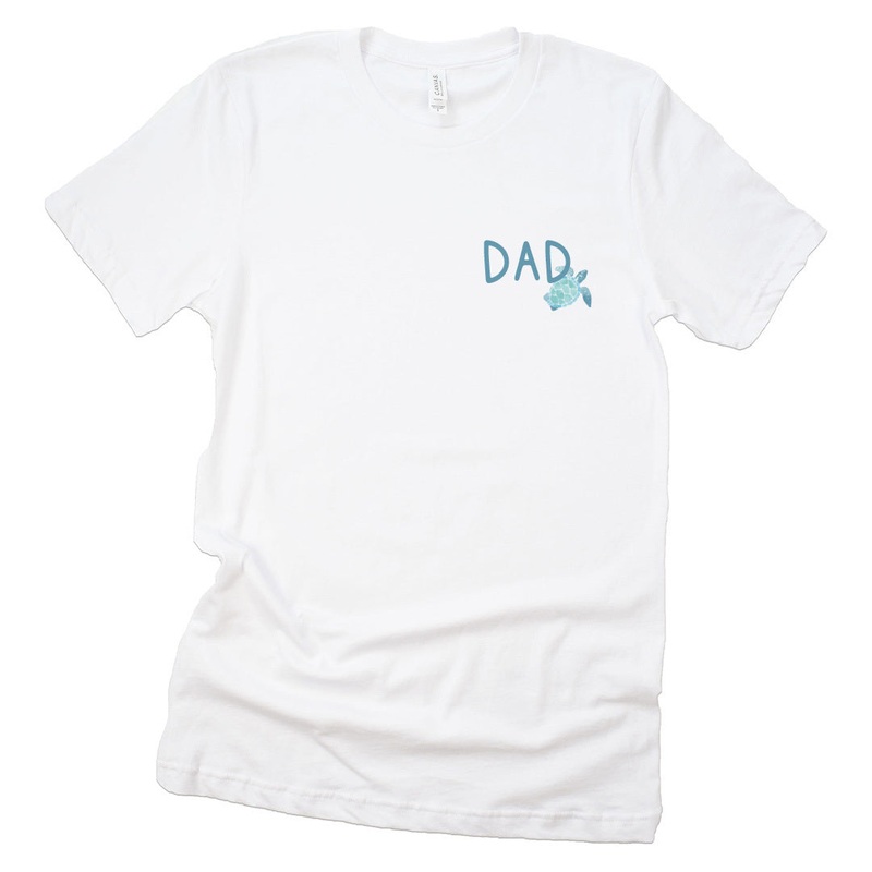 Tropical Turtles Dad Graphic Tee | White