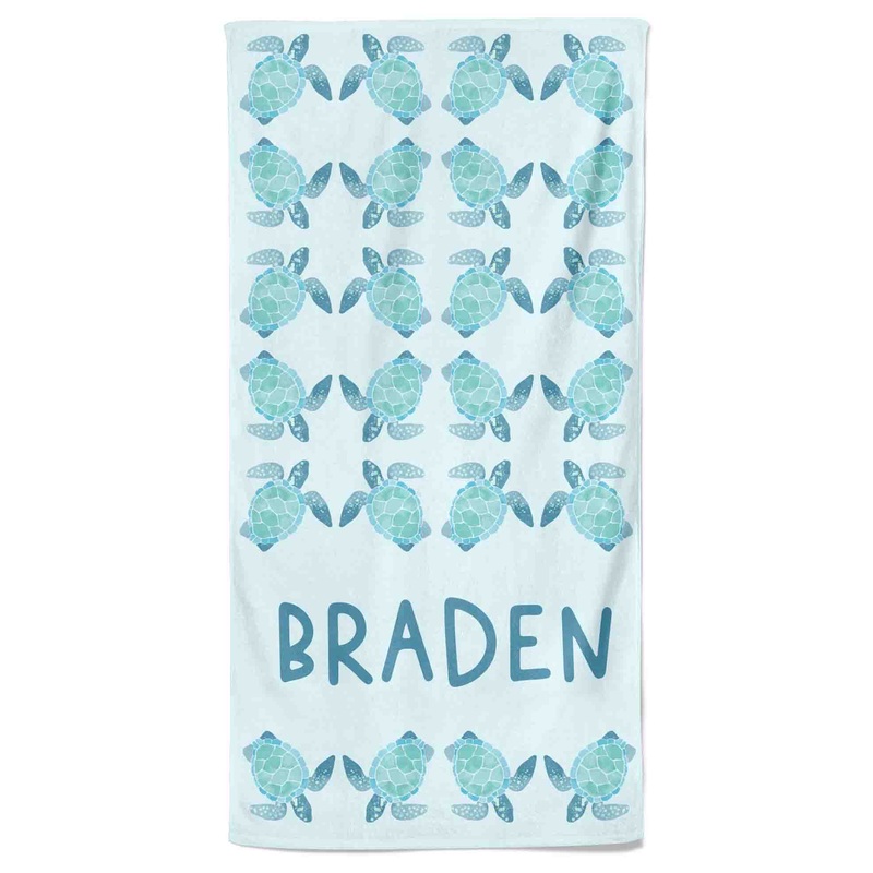 Tropical Turtles Personalized Kids Beach Towel